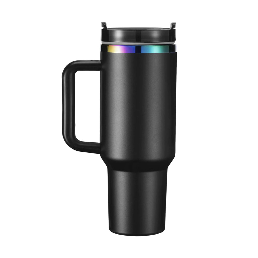 40oz Engraved Bookshelf Tumbler with Handle – Stainless Steel Insulated Cup