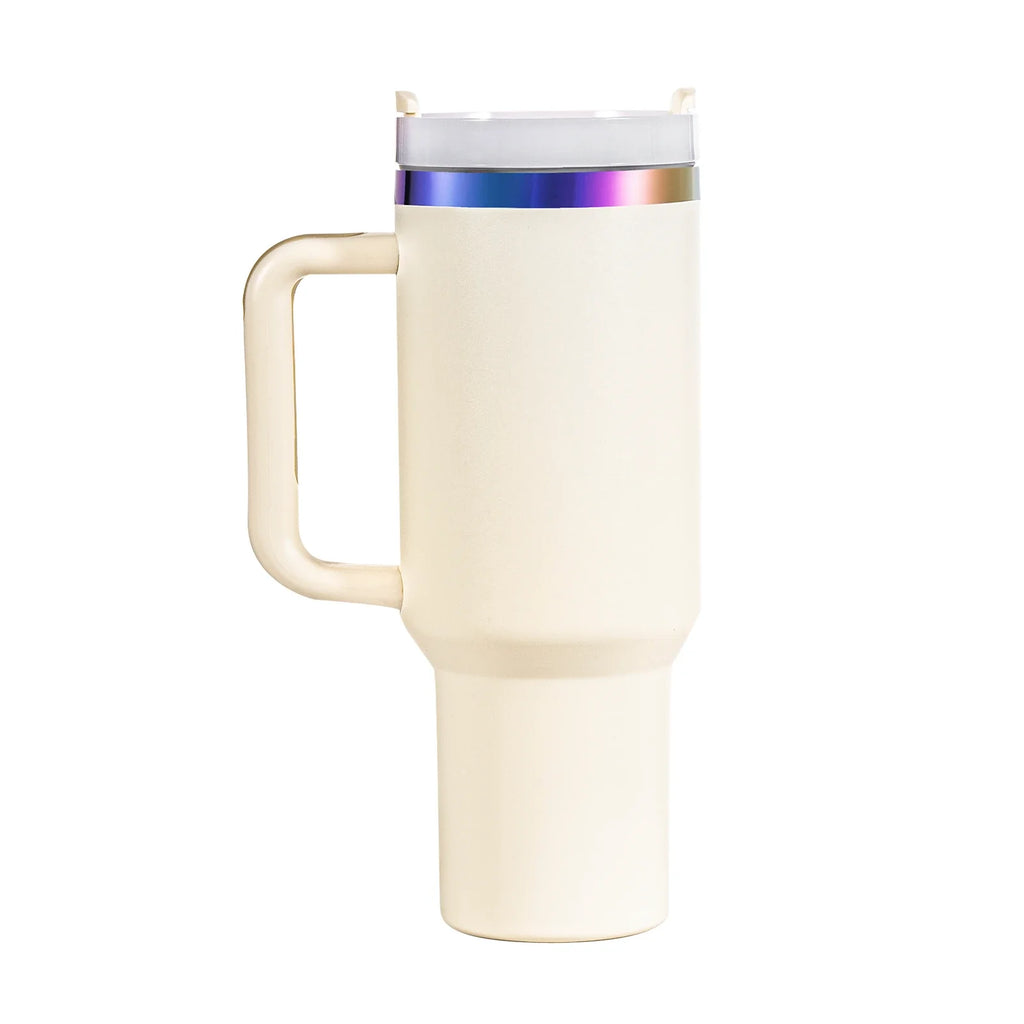 40oz Engraved Bookshelf Tumbler with Handle – Stainless Steel Insulated Cup