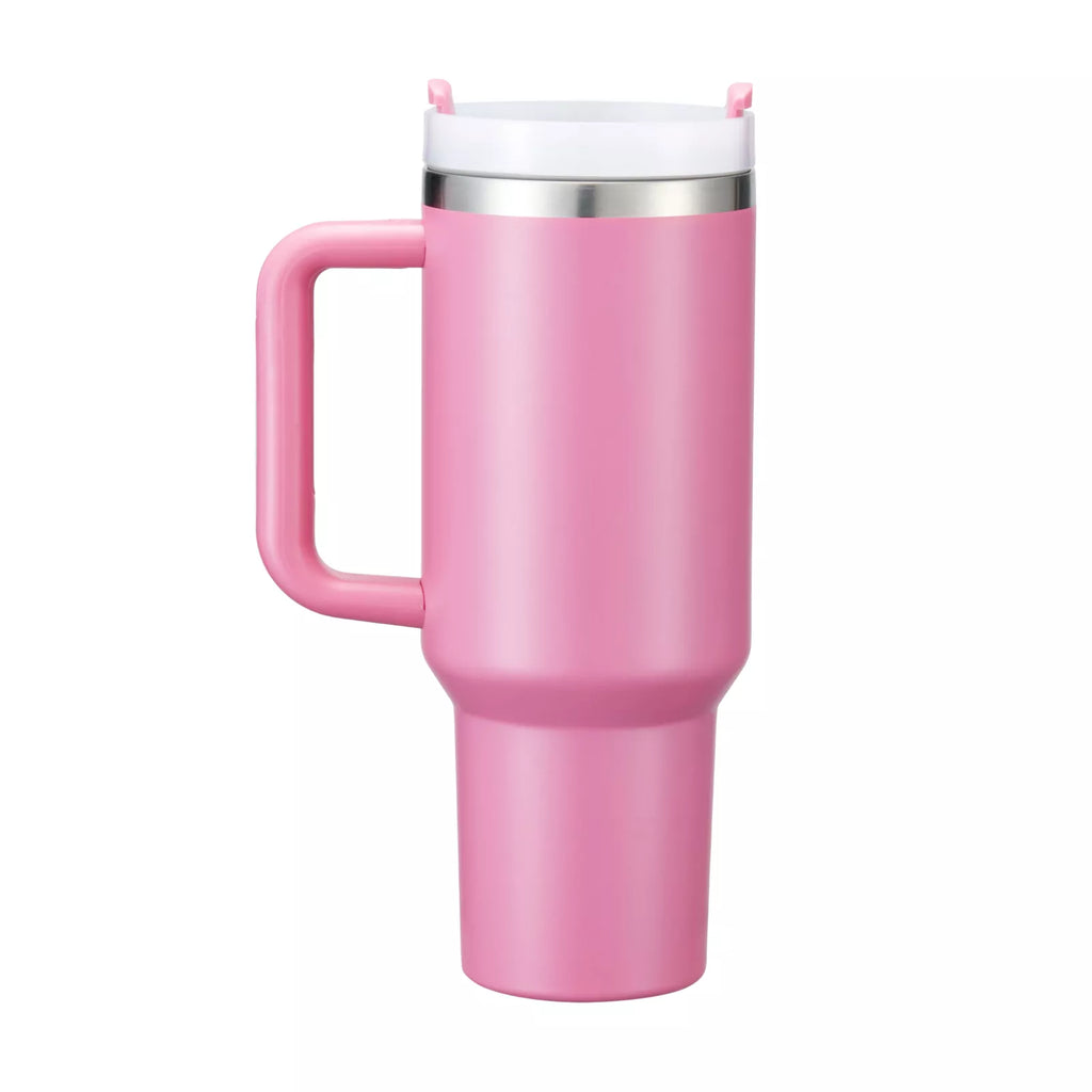 40oz Engraved Bookshelf Tumbler with Handle – Stainless Steel Insulated Cup
