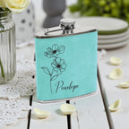 Custom Bridal Party Flask – Personalized Bridesmaid & Maid of Honor Gift, 6oz Leatherette