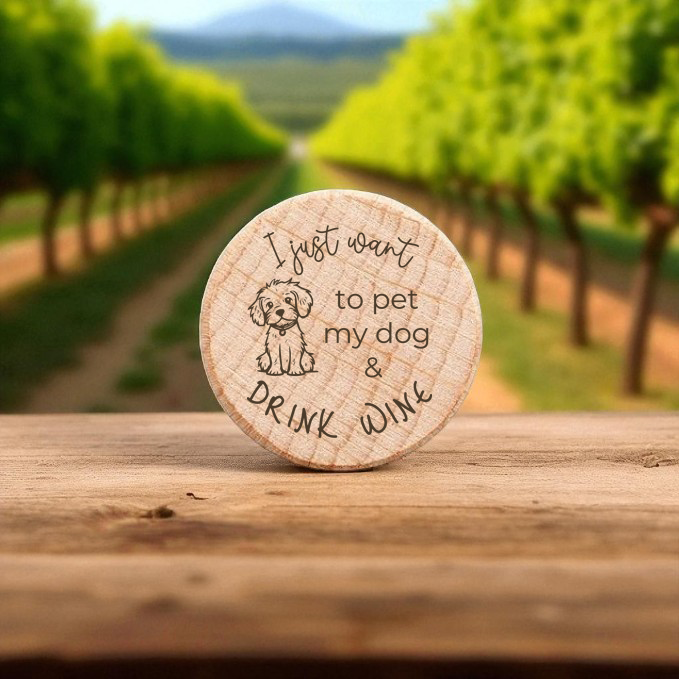Personalized Wooden Wine Bottle Stoppers – Natural, Black, or Pink