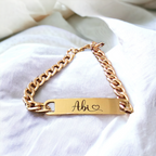 Custom Engraved Curved Bar Bracelet