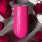 Custom Engraved Champagne Flutes | Personalized Engraved Tumbler with Name and Affirmation