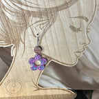 Daisy Statement Earrings | Floral Glitter Acrylic with Wooden Detail