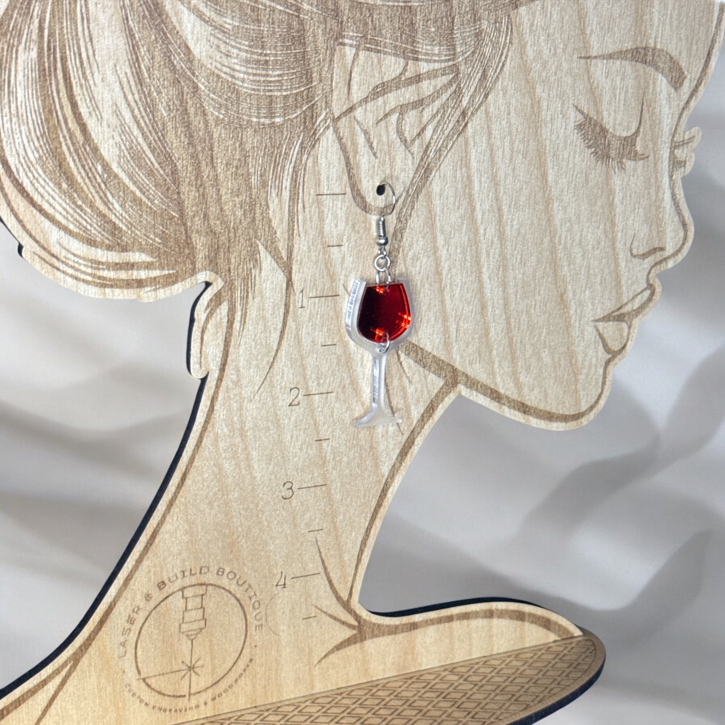 Red Wine Glass Acrylic Earrings