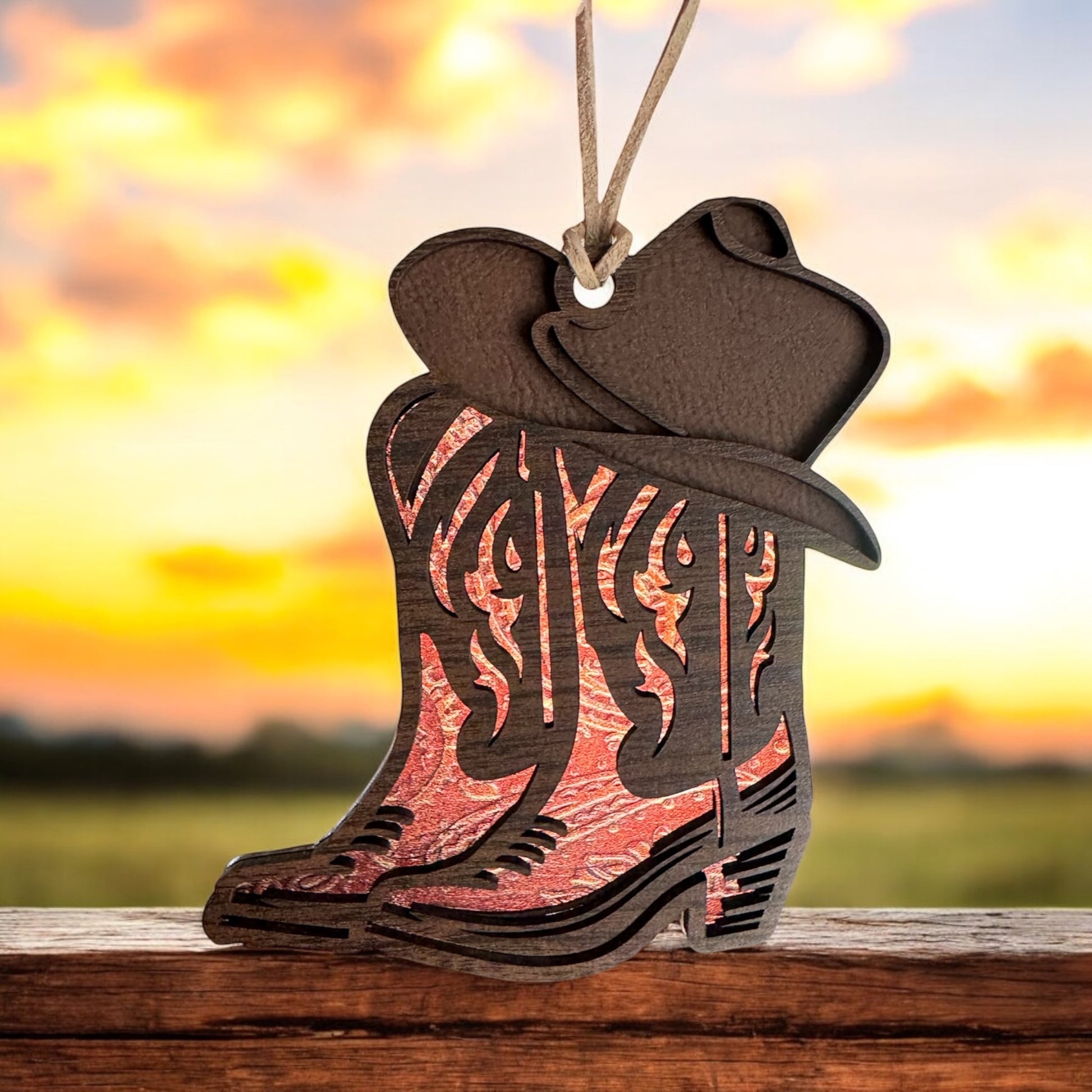 Cowboy Boots ‘N Hat Handmade Ornament