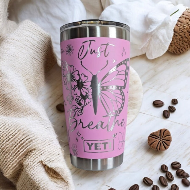 Just Breathe 20oz Engraved Tumbler