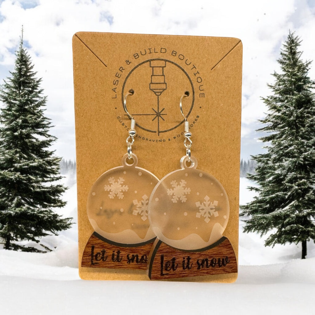 Snowglobe Earrings with Winter Theme