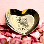 Engraved Stainless Steel Heart Trinket Dish
