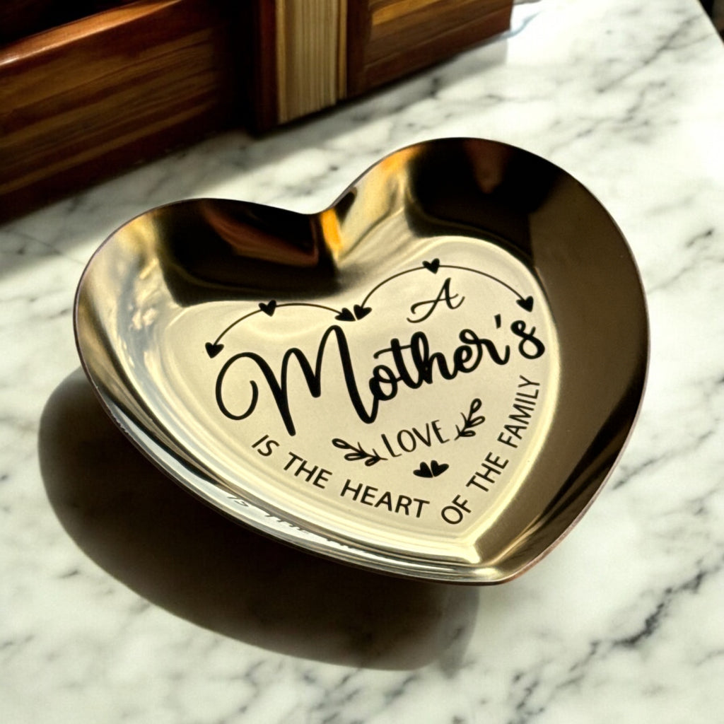 Engraved Stainless Steel Heart Trinket Dish