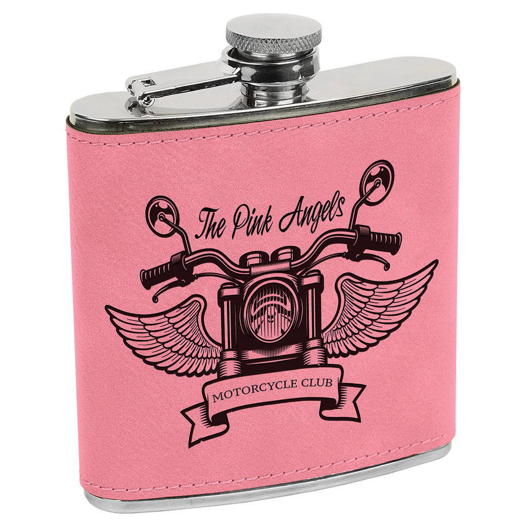 Personalized Leatherette Flask – Custom Monogram or Full Name Engraving