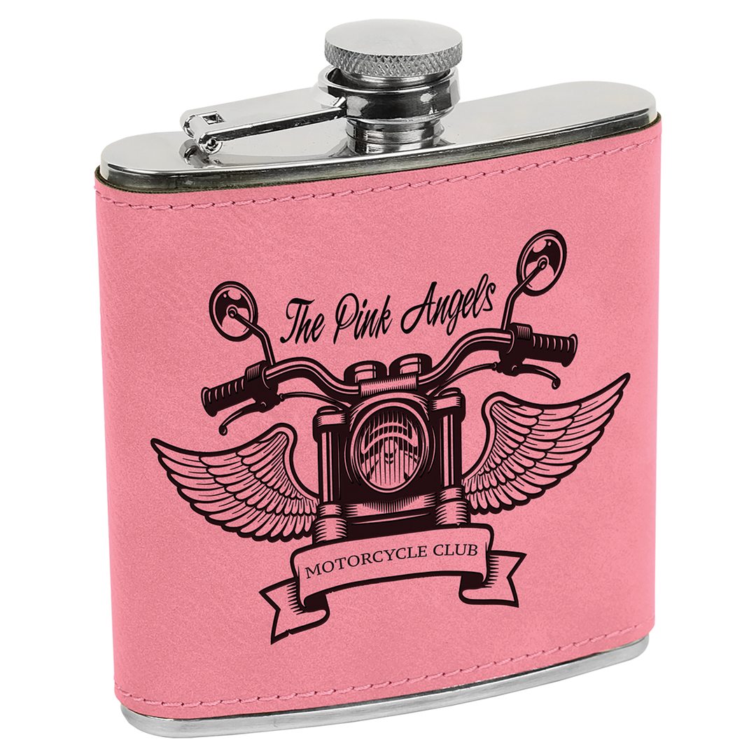Personalized Leatherette Flask – Custom Monogram or Full Name Engraving