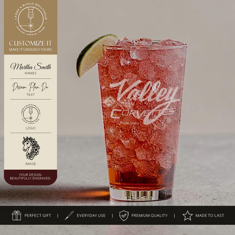 Custom Pint Glass | Engraved 16 oz Beer Glass