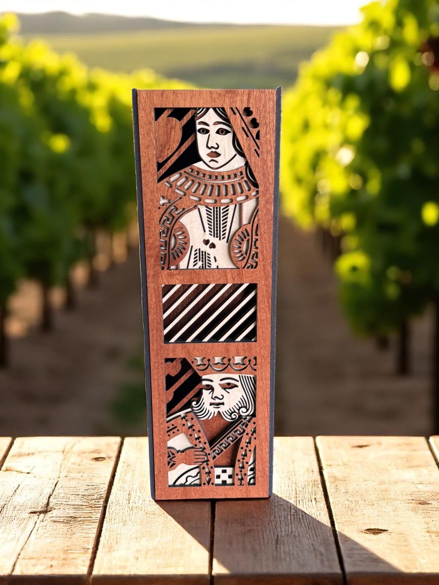 Elegant Laser-Cut Wooden Wine Gift Boxes