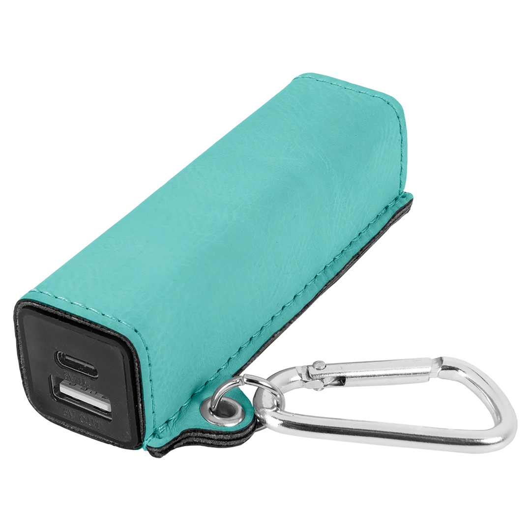 Custom Engraved Leatherette Power Bank (2200 mAh) with USB-C Cord