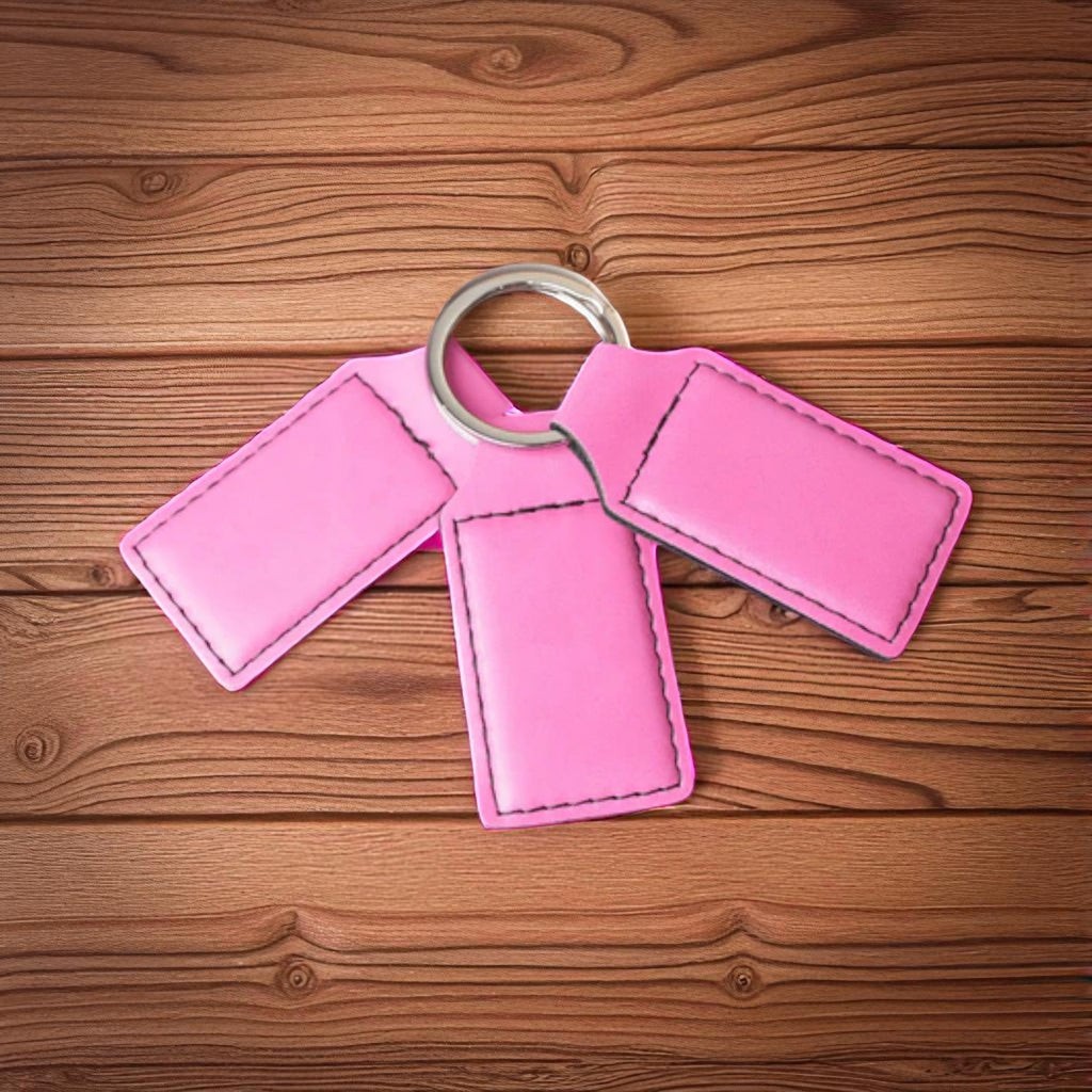 Custom Engraved Leatherette Keychains