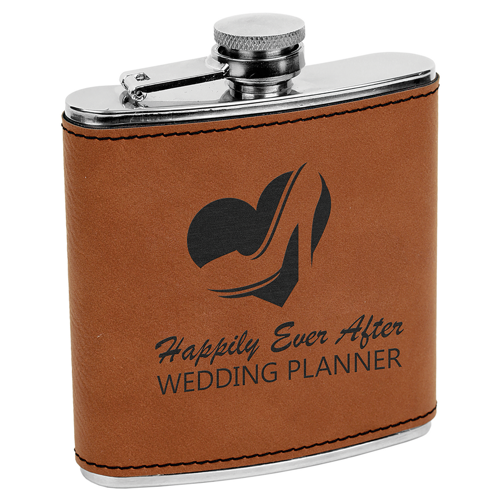 Personalized Leatherette Flask – Custom Monogram or Full Name Engraving