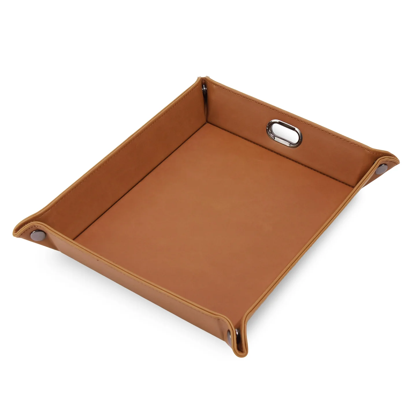 MakerFlo Laserette valet tray available in rawhide with custom engraving