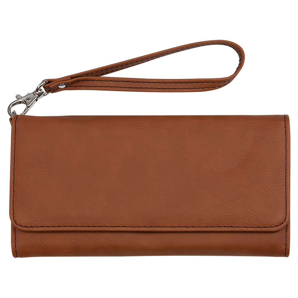 Personalized Wristlet Wallet | Custom Engraved Leatherette RFID Wallet
