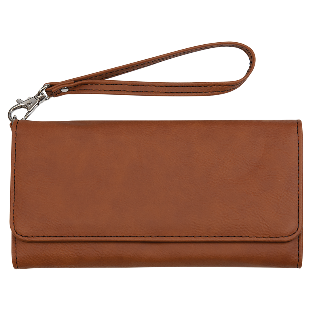 Personalized Wristlet Wallet | Custom Engraved Leatherette RFID Wallet