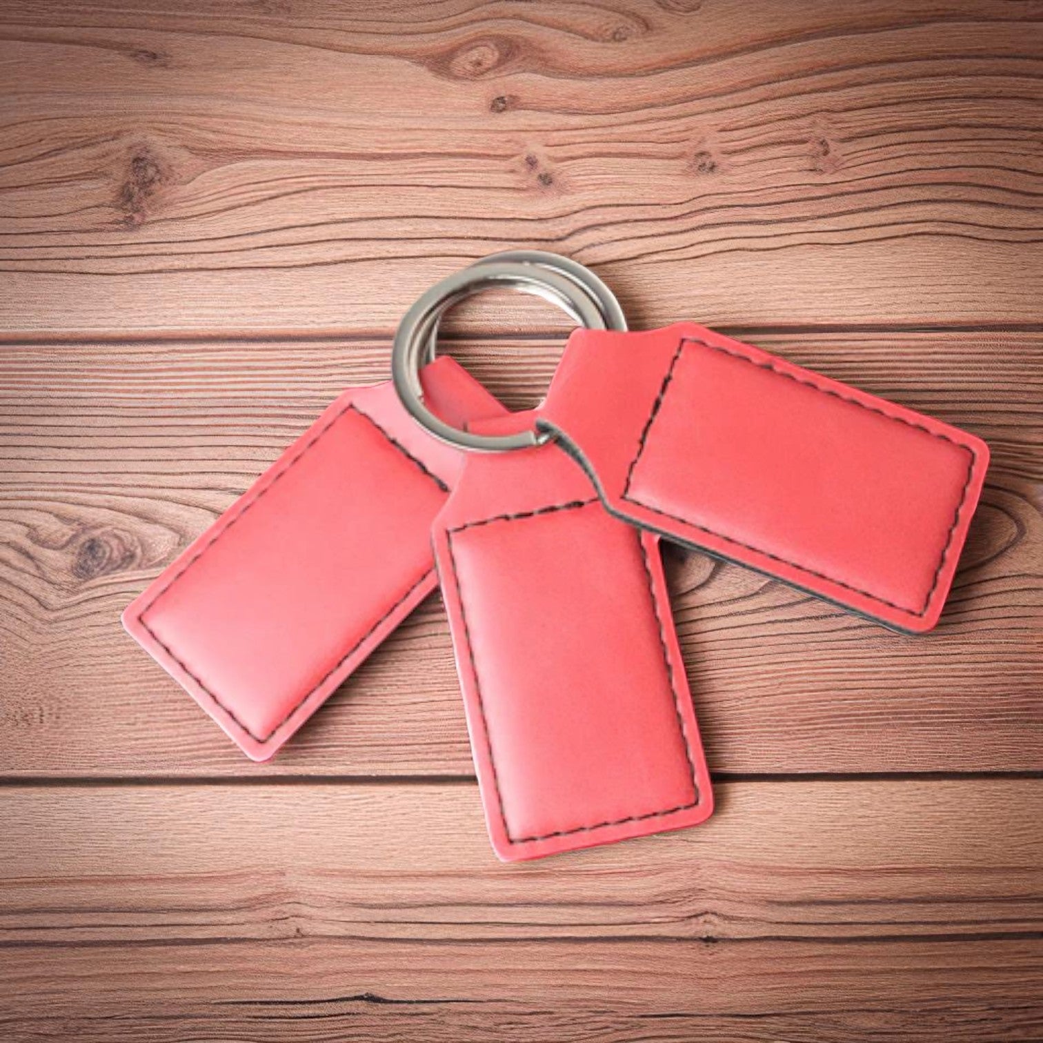 Custom Engraved Leatherette Keychains
