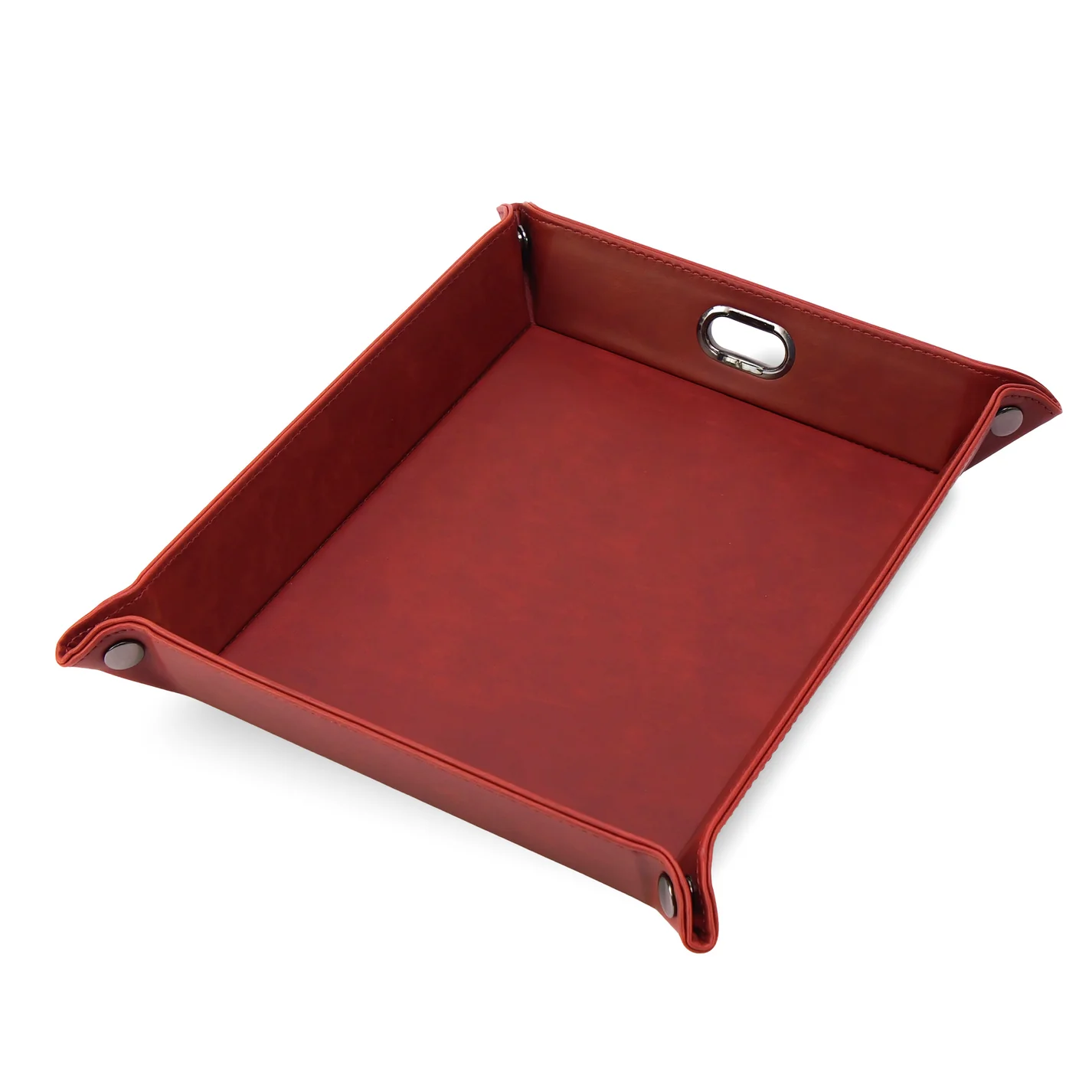 MakerFlo Laserette valet tray available in red with custom engraving