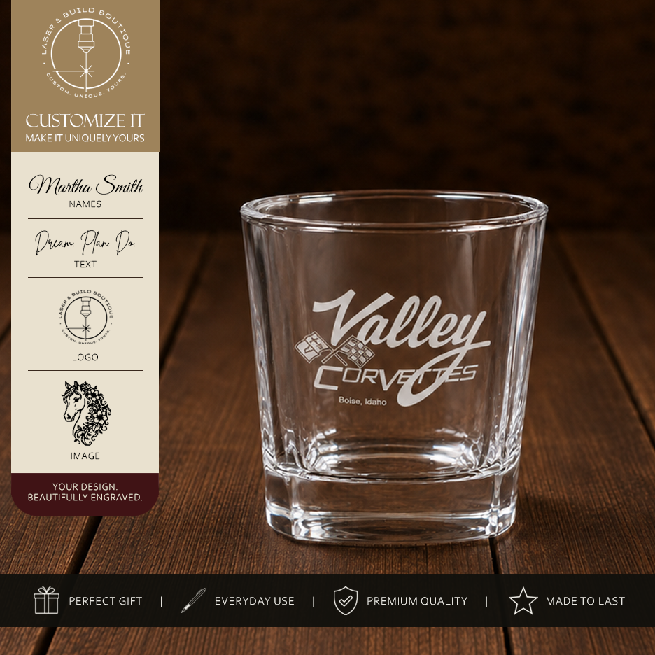 Personalized Whiskey Glass | Custom Engraved Rocks Glass