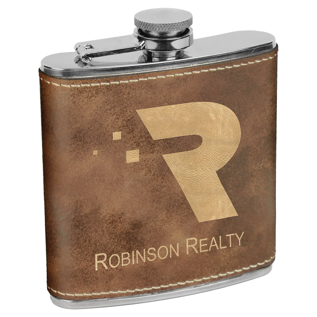Engraved Leatherette Flask – Personalized “Aged to Perfection” Birthday Flask – Vintage Year Edition