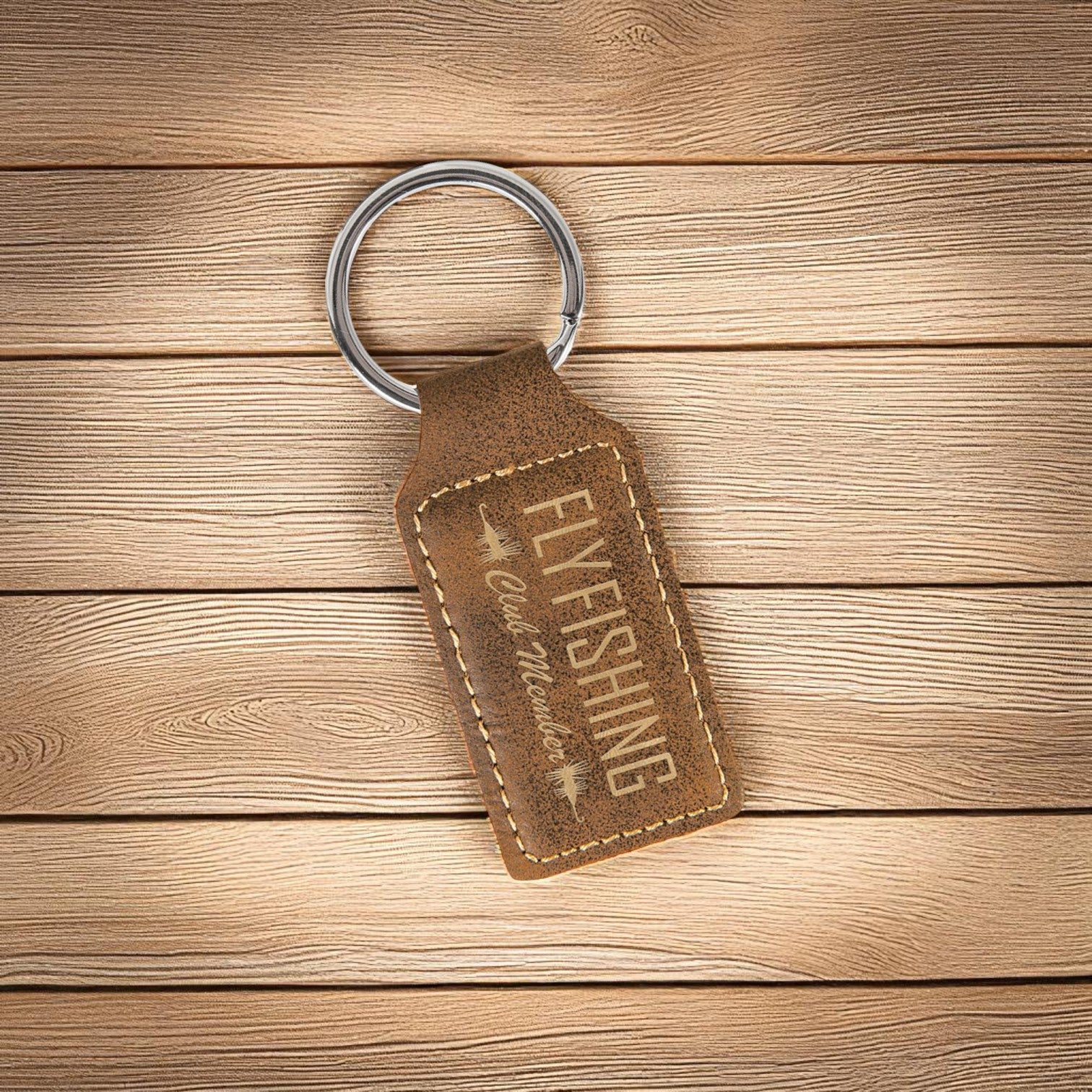Custom Engraved Leatherette Keychains