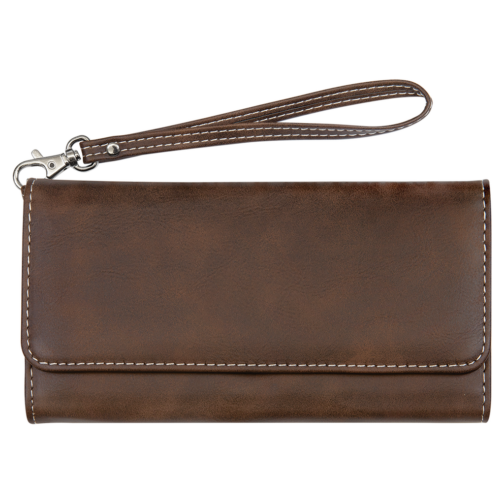 Personalized Wristlet Wallet | Custom Engraved Leatherette RFID Wallet