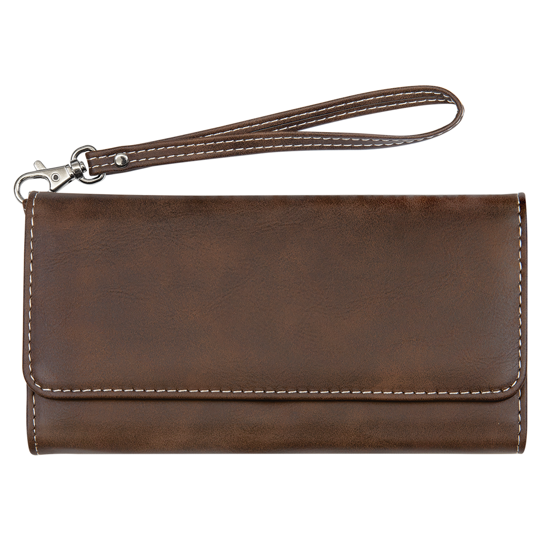 Personalized Wristlet Wallet | Custom Engraved Leatherette RFID Wallet