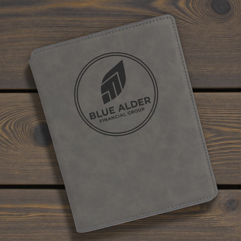 Custom Engraved Leatherette Portfolio with Notepad