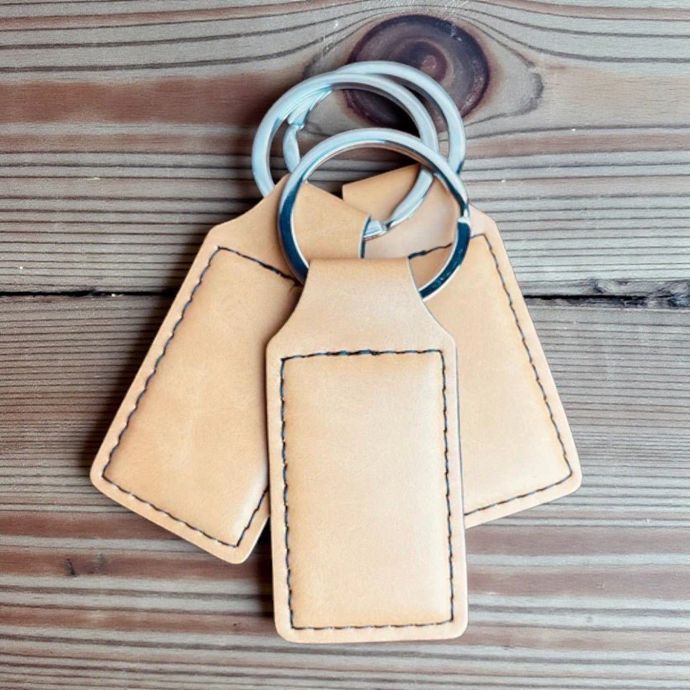 Custom Engraved Leatherette Keychains