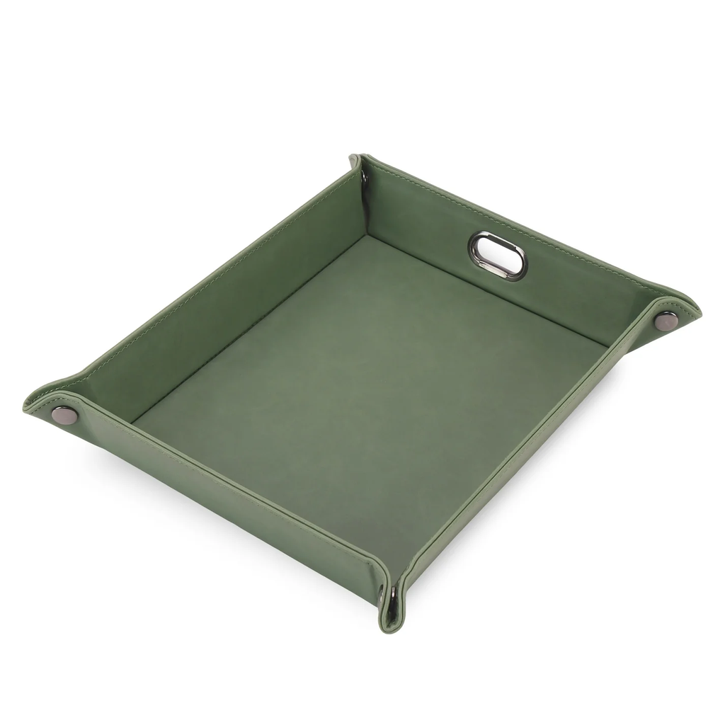 MakerFlo Laserette valet tray available in sage with custom engraving