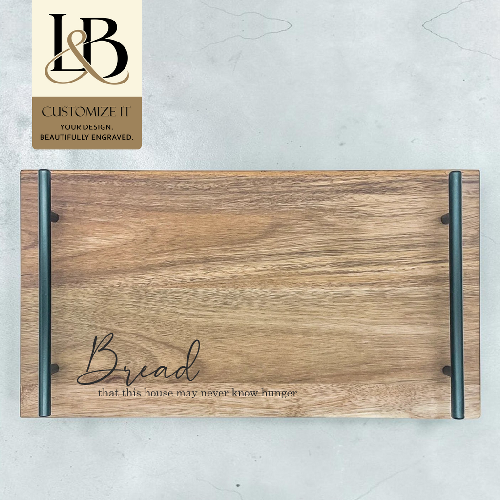 Wood Serving Tray | Personalized Acacia Tray
