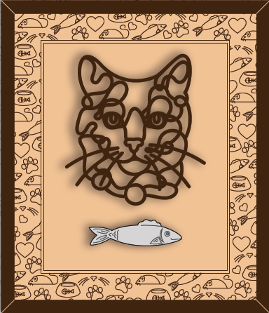 Personalized Cat Portrait - Wood Line Art Decor - 46 Breeds with Optional Name Fish or Winged Paw