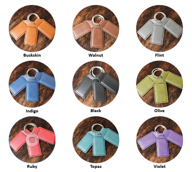 Engraved Leatherette Keychains