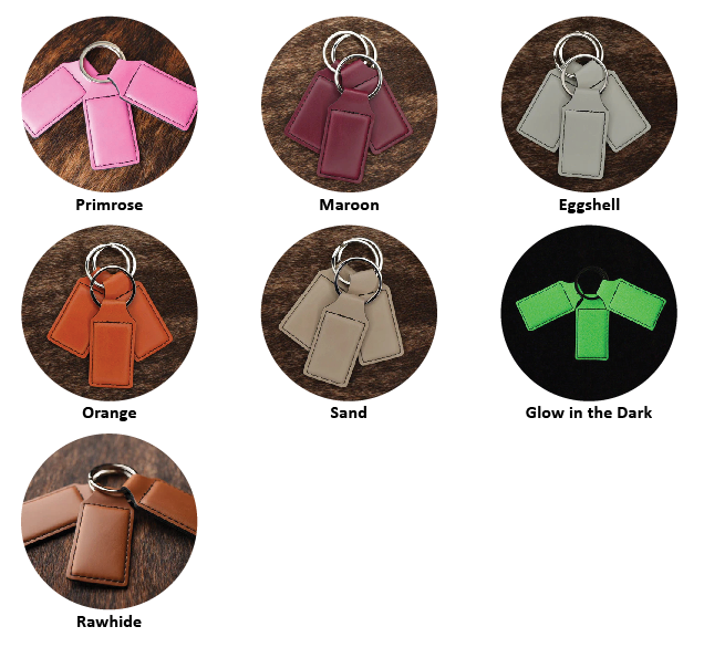 Engraved Leatherette Keychains