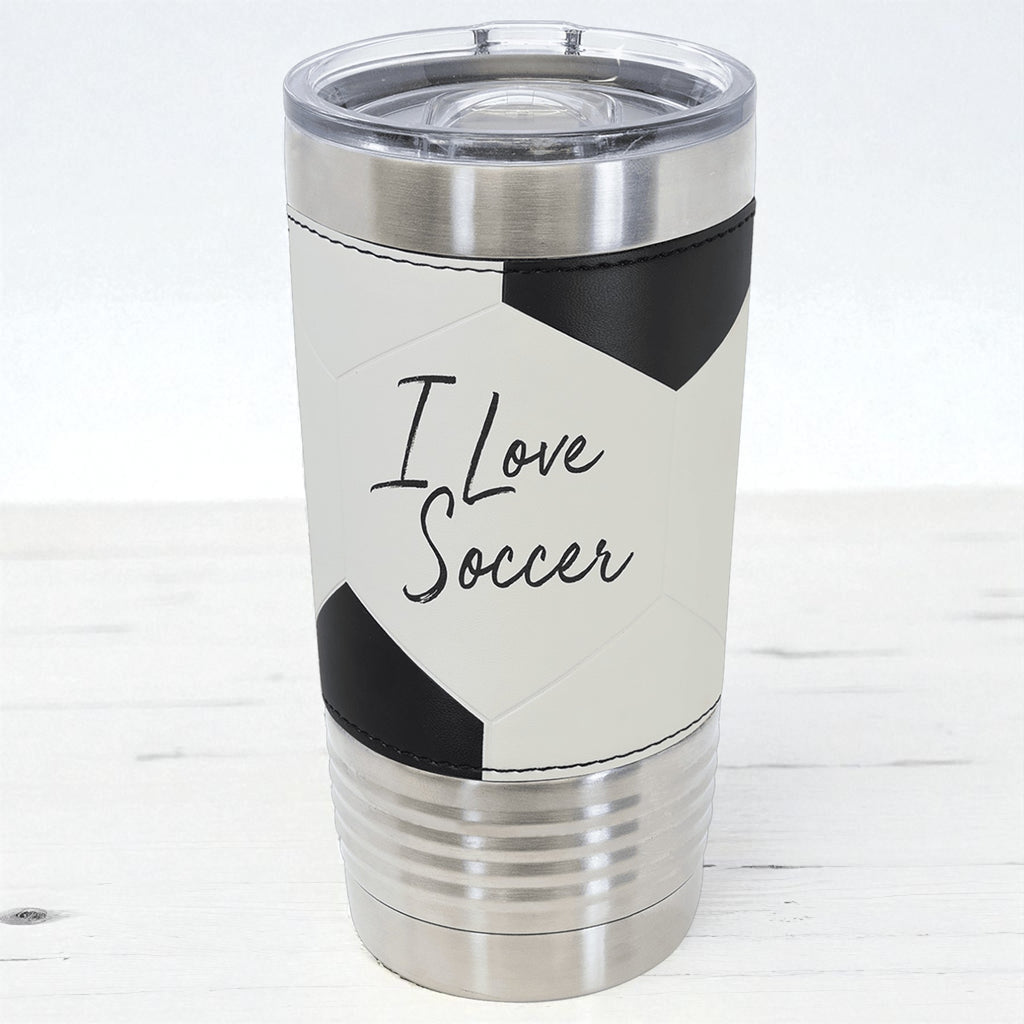 Custom Engraved Sports Tumblers | Leatherette Football, Baseball, Soccer & More