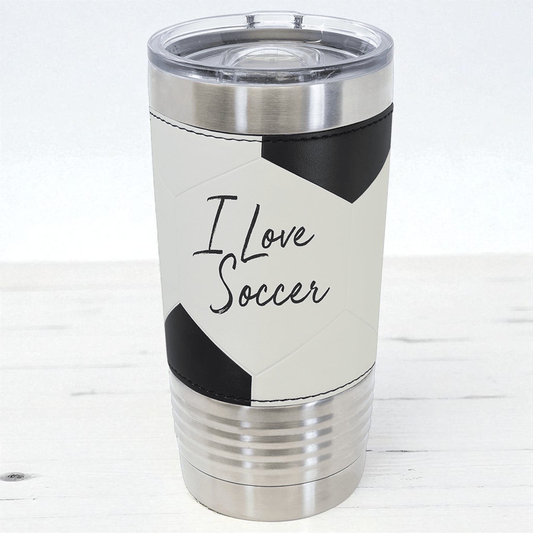 Custom Engraved Sports Tumblers | Leatherette Football, Baseball, Soccer & More