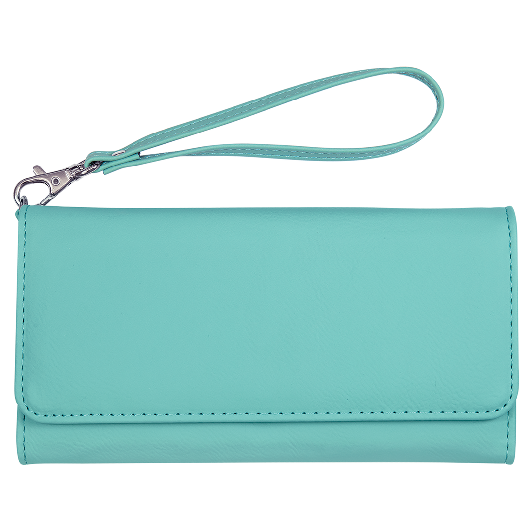 Personalized Wristlet Wallet | Custom Engraved Leatherette RFID Wallet