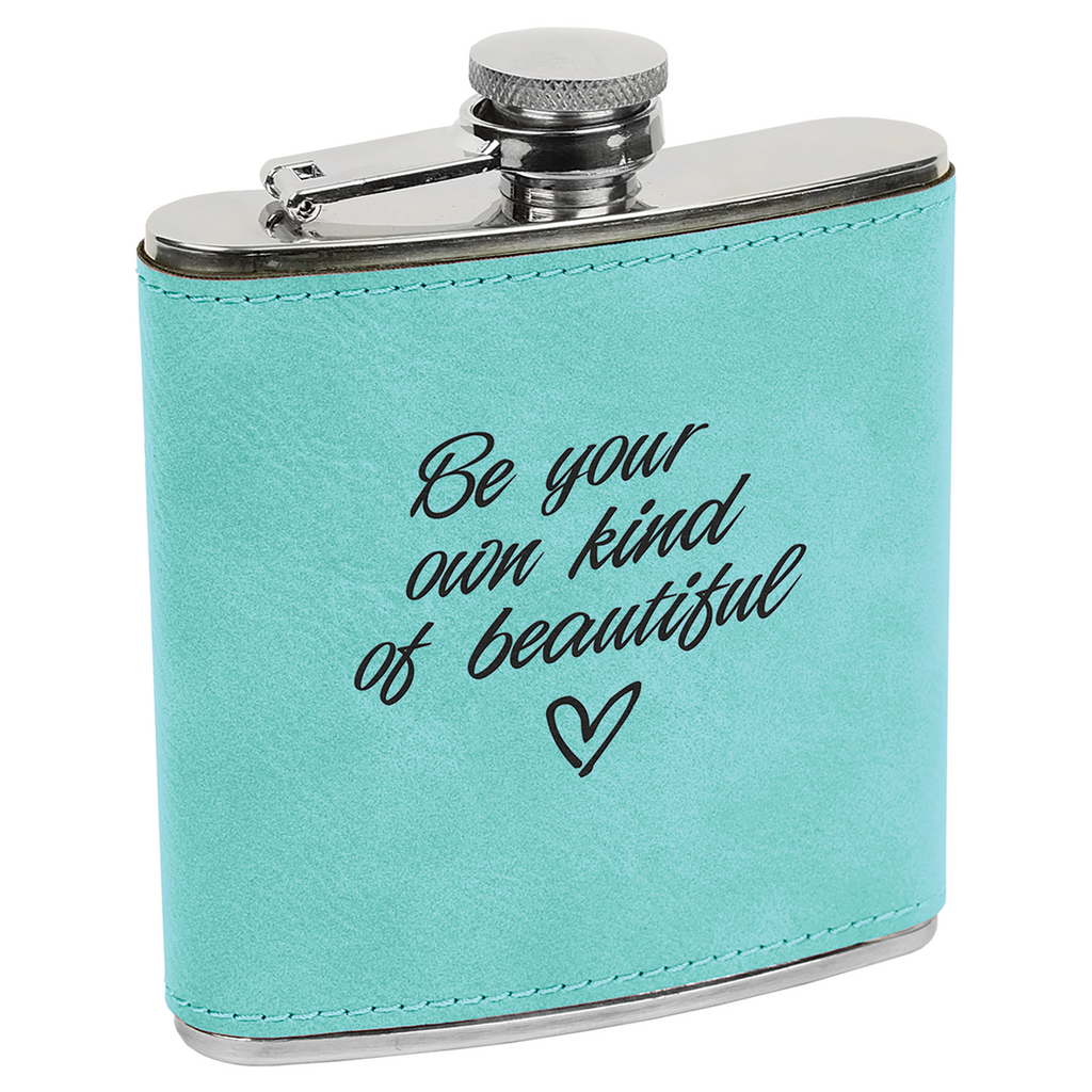 Personalized Leatherette Flask – Custom Monogram or Full Name Engraving