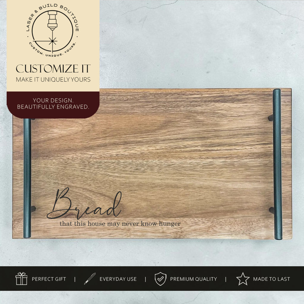 Wood Serving Tray | Personalized Acacia Tray