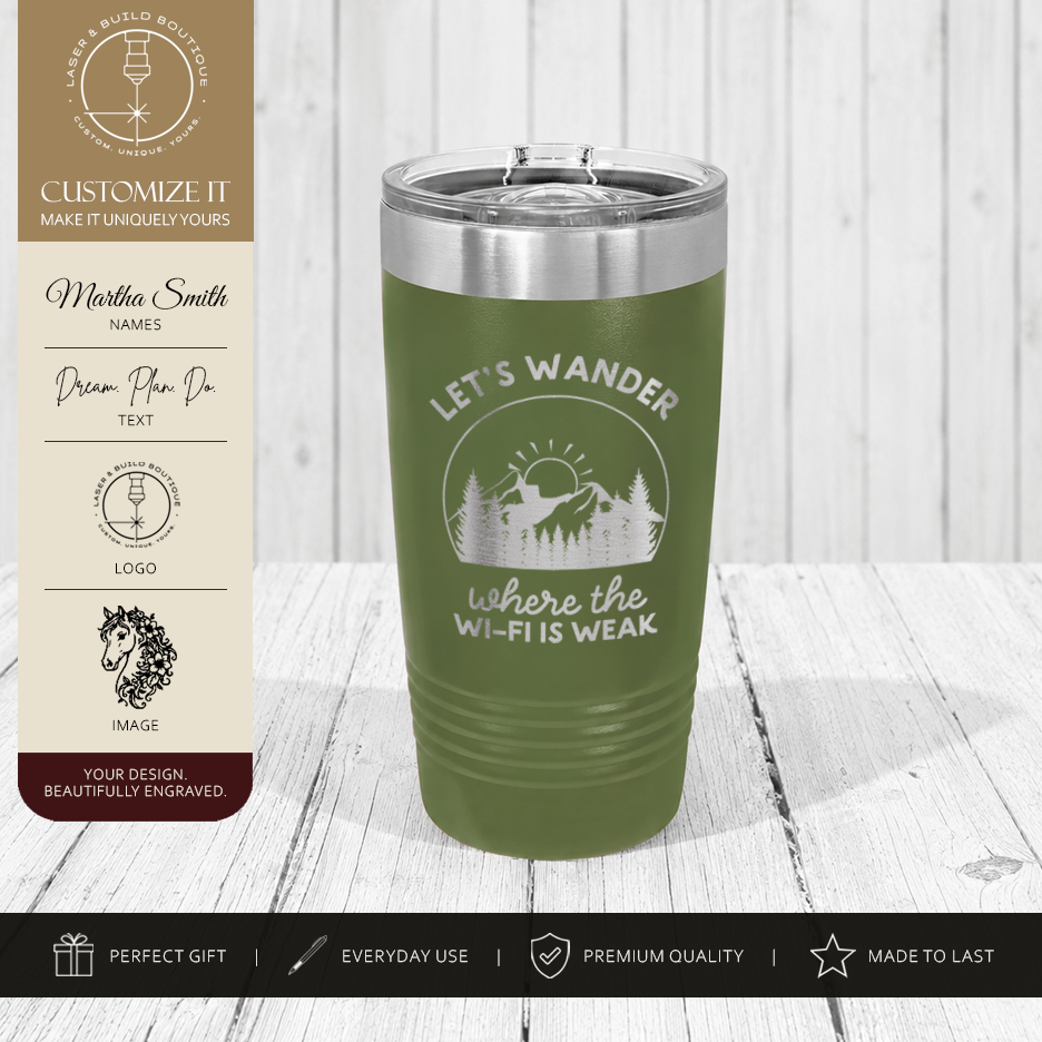 Custom Engraved Polar Camel 20oz Tumbler | Personalized Stainless Steel Gift Cup