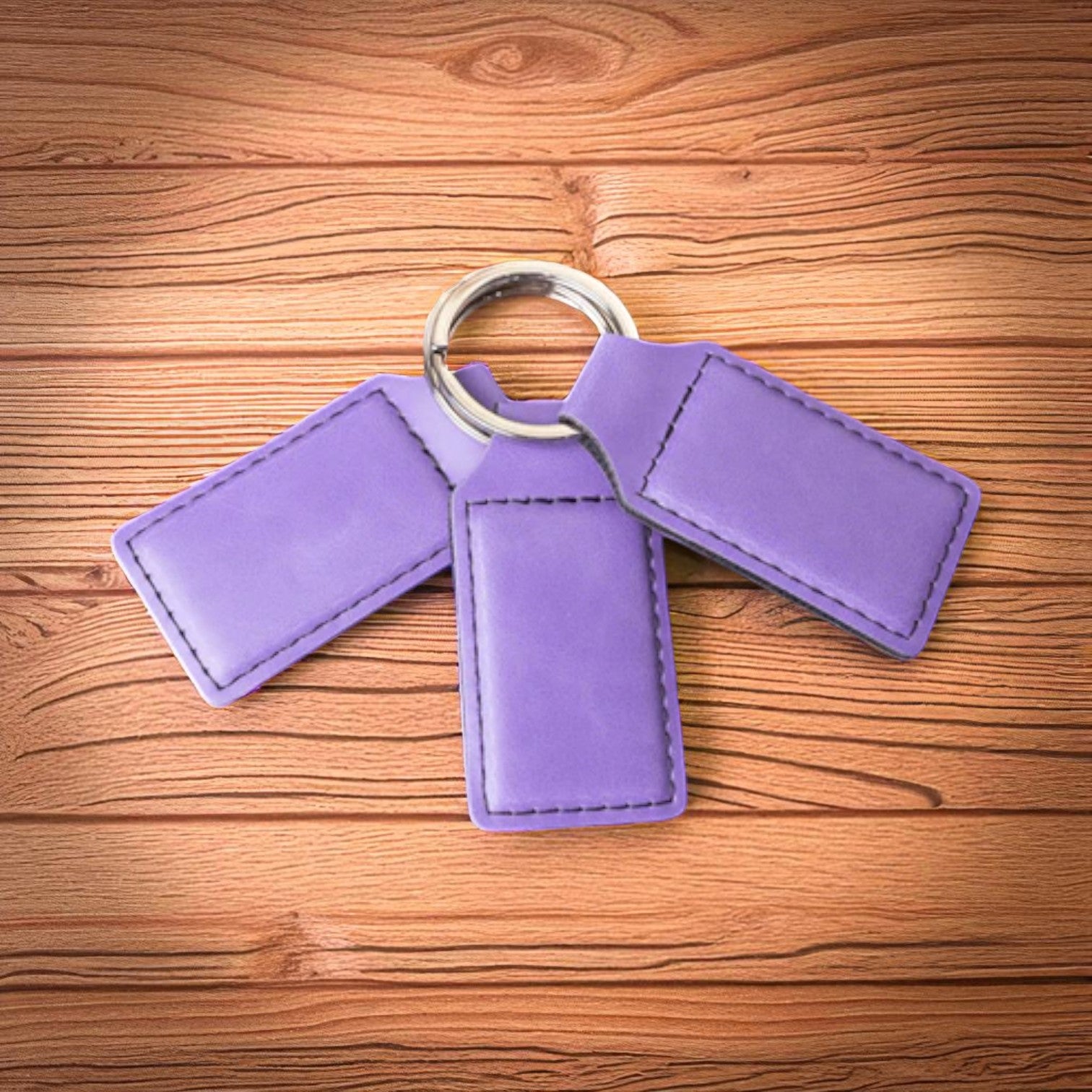 Custom Engraved Leatherette Keychains