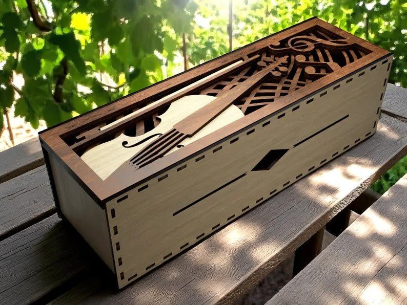 Elegant Laser-Cut Wooden Wine Gift Boxes