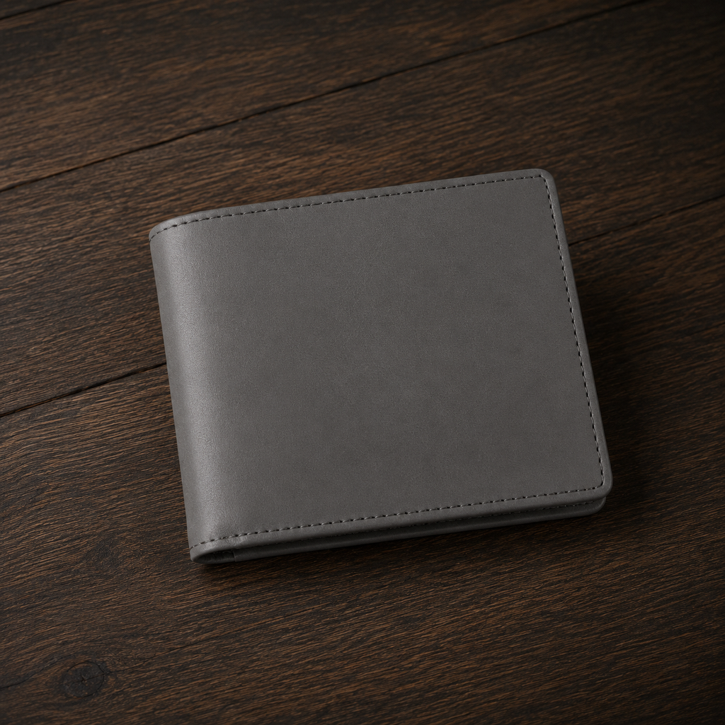 custom wallet packaged in premium gift box gray