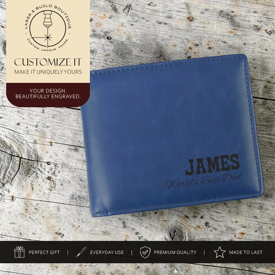 custom wallet personalized with laser engraving