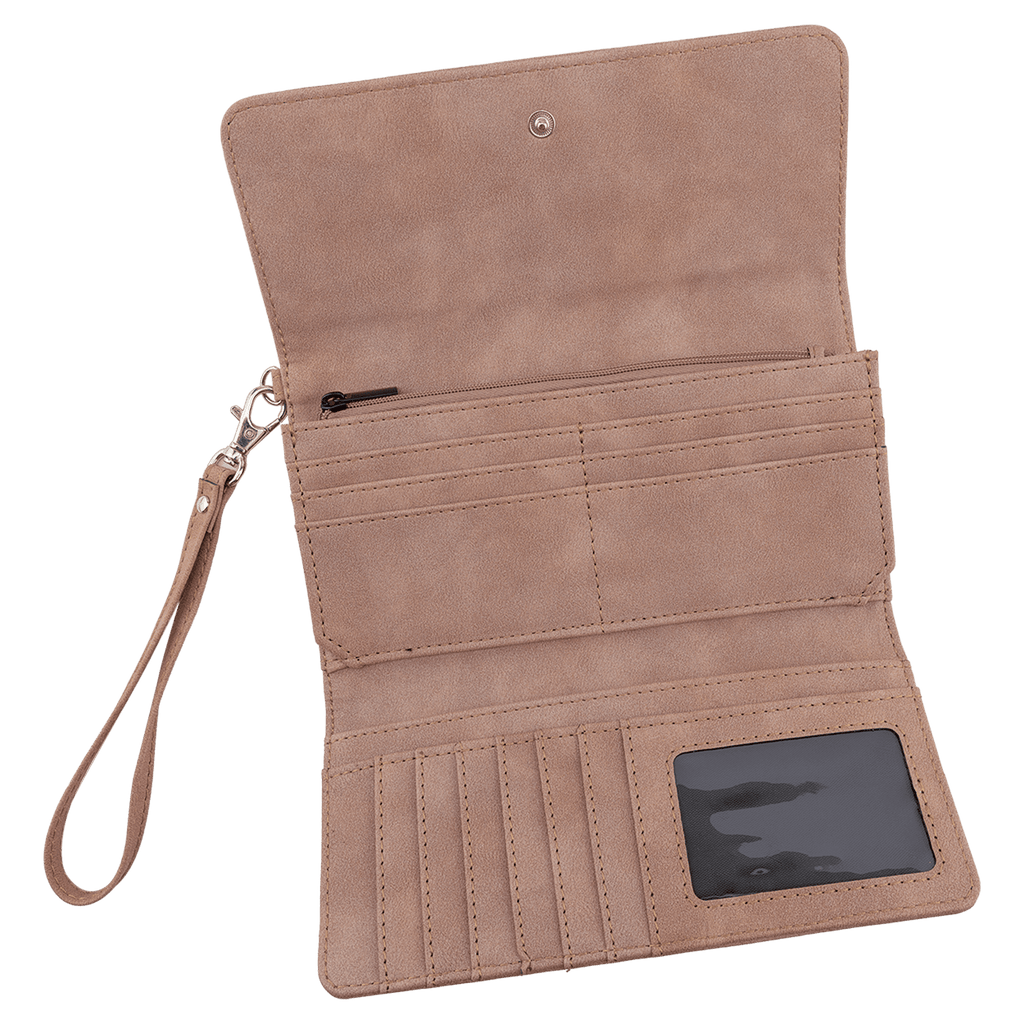Custom Engraved Leatherette RFID Wristlet Wallet