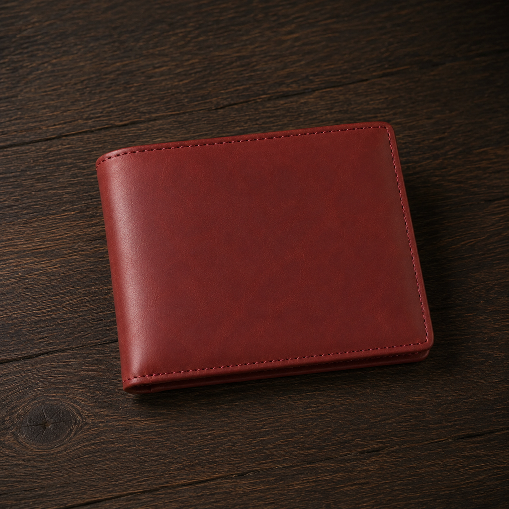 custom wallet packaged in premium gift box red